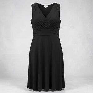 Old Navy Black Sleeveless Surplice Midi Dress